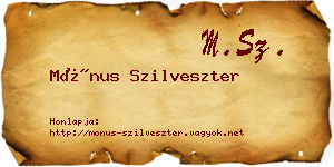 Mónus Szilveszter névjegykártya
