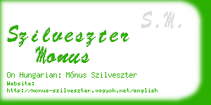szilveszter monus business card