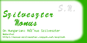 szilveszter monus business card